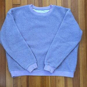 Outdoor Voices Cozy Purple Wool Fleece Sweatshirt, XS
